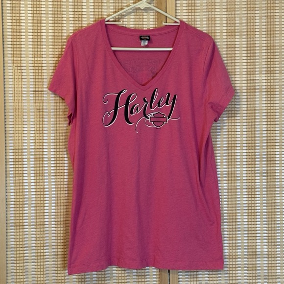 Harley-Davidson Tops - Harley Davison Womens XL Pink T Shirt Buffalo Bill Bikercore Streetwear Festival